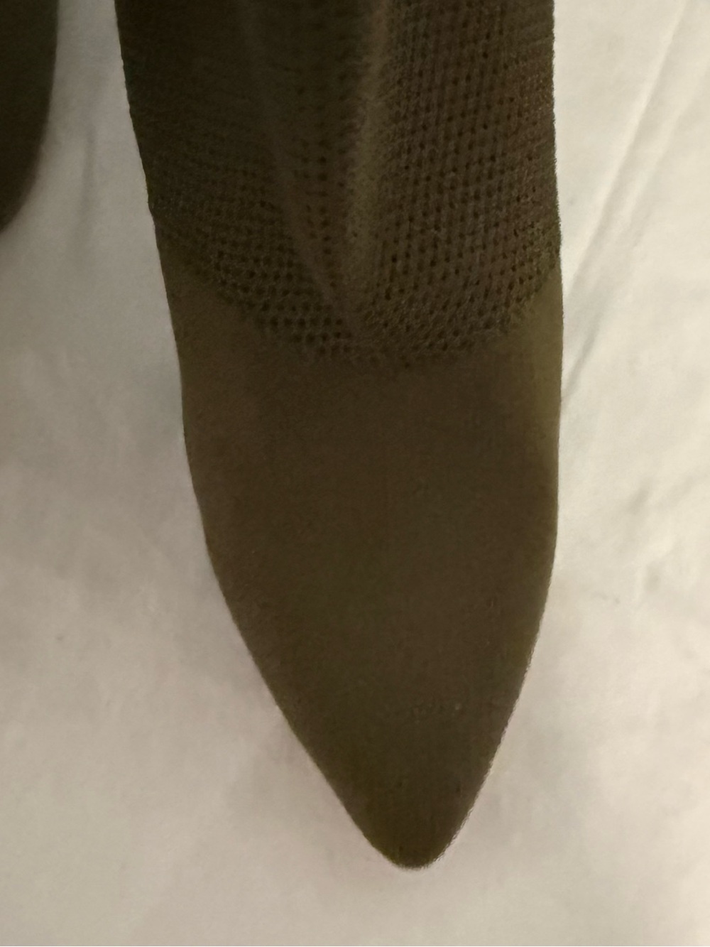 Steve Madden Olive Knit Sock Boots with Striped Cuff and heel! Gorgeous 🥰 - Picture 9 of 11
